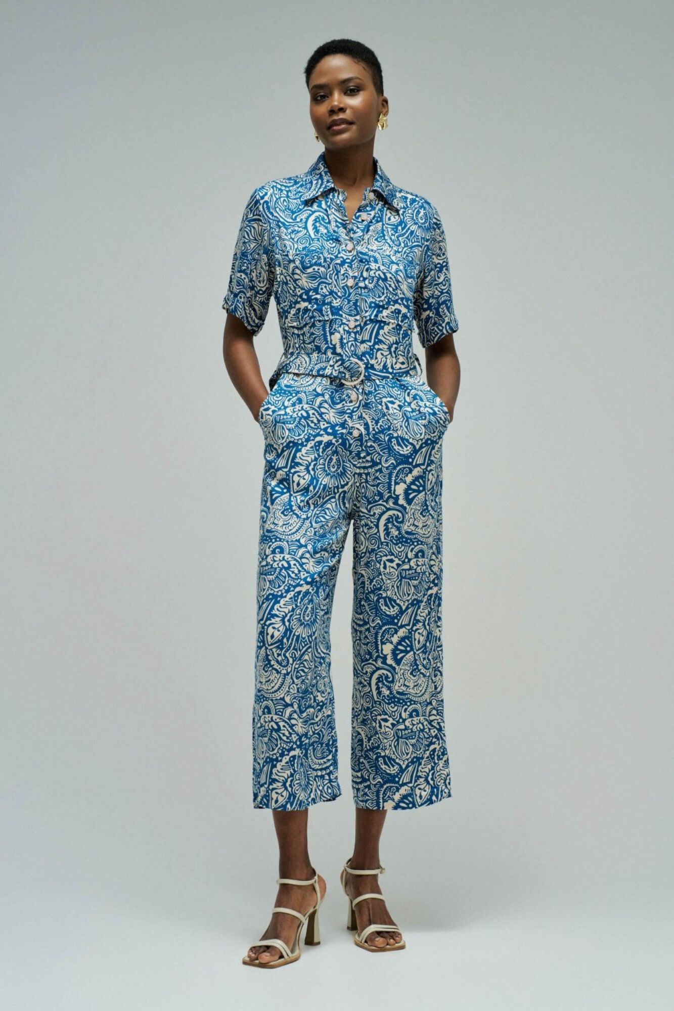Salsa Jeans Floral print jumpsuit Blue