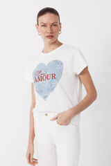 Cortefiel Camiseta com estampado posicional Azul