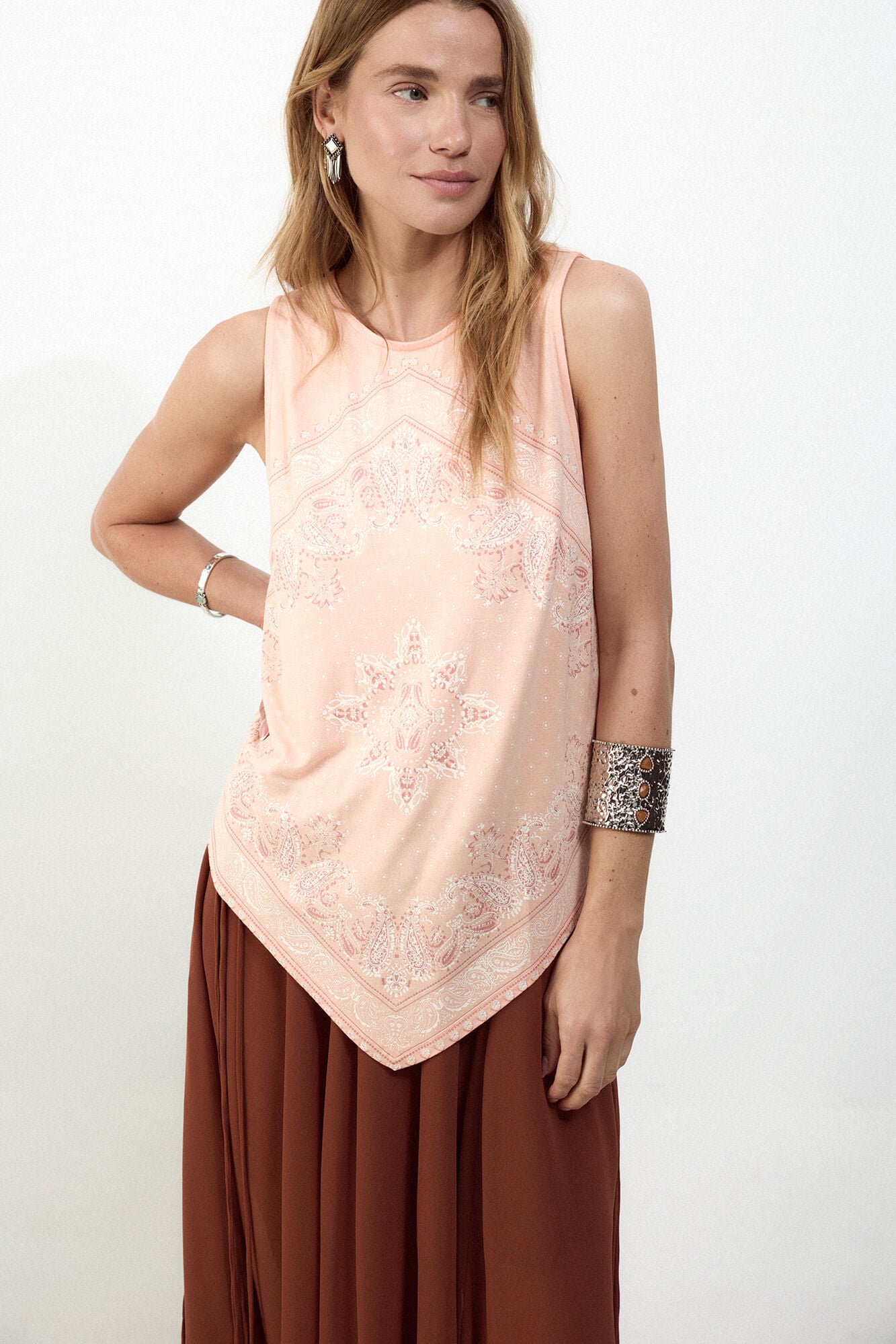 Slowlove Top tirantes detalle blonda Pink
