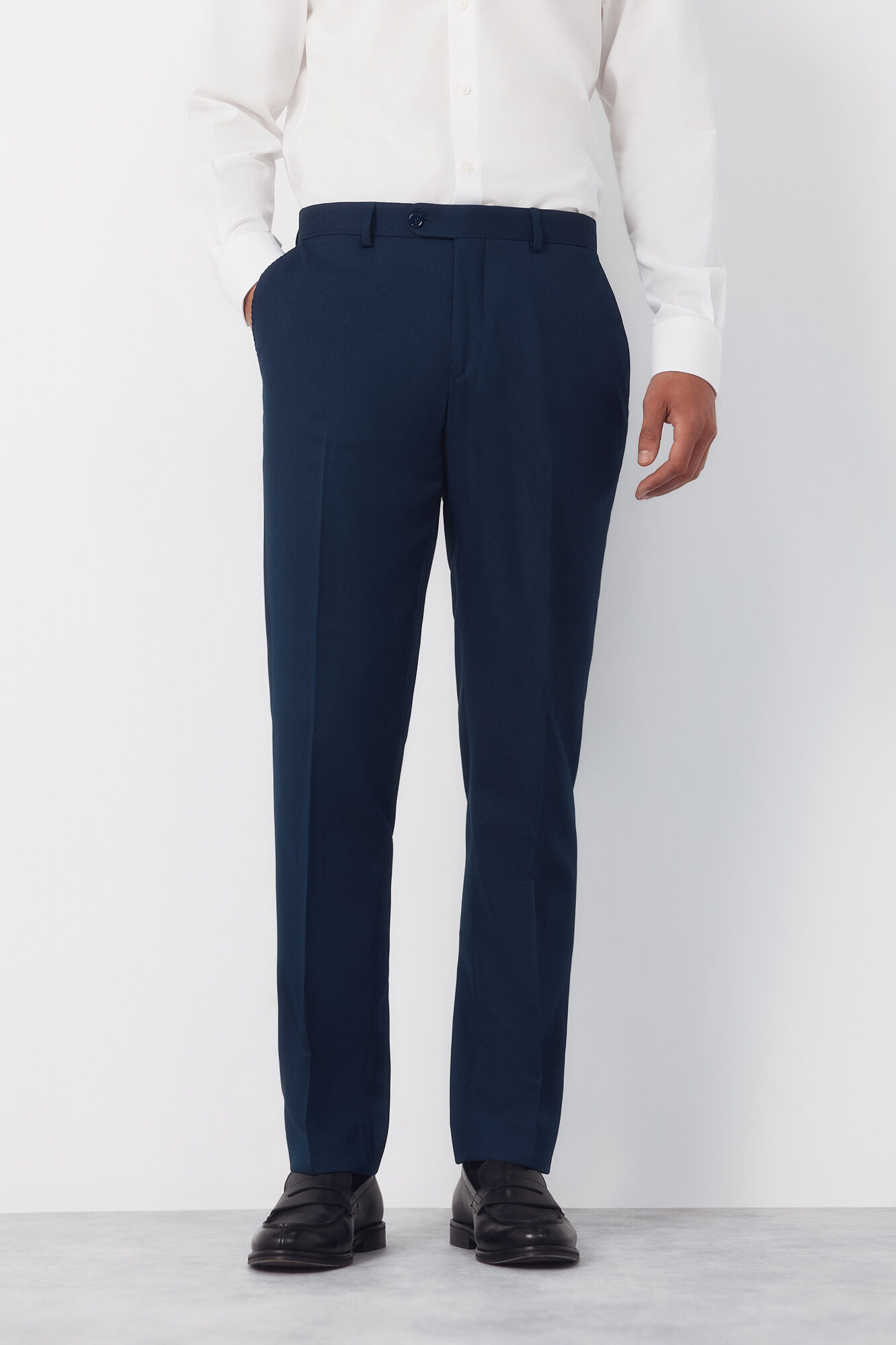 Cortefiel Blue structured trousers Serie XXI