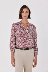 Cortefiel Printed fluid blouse Printed blue