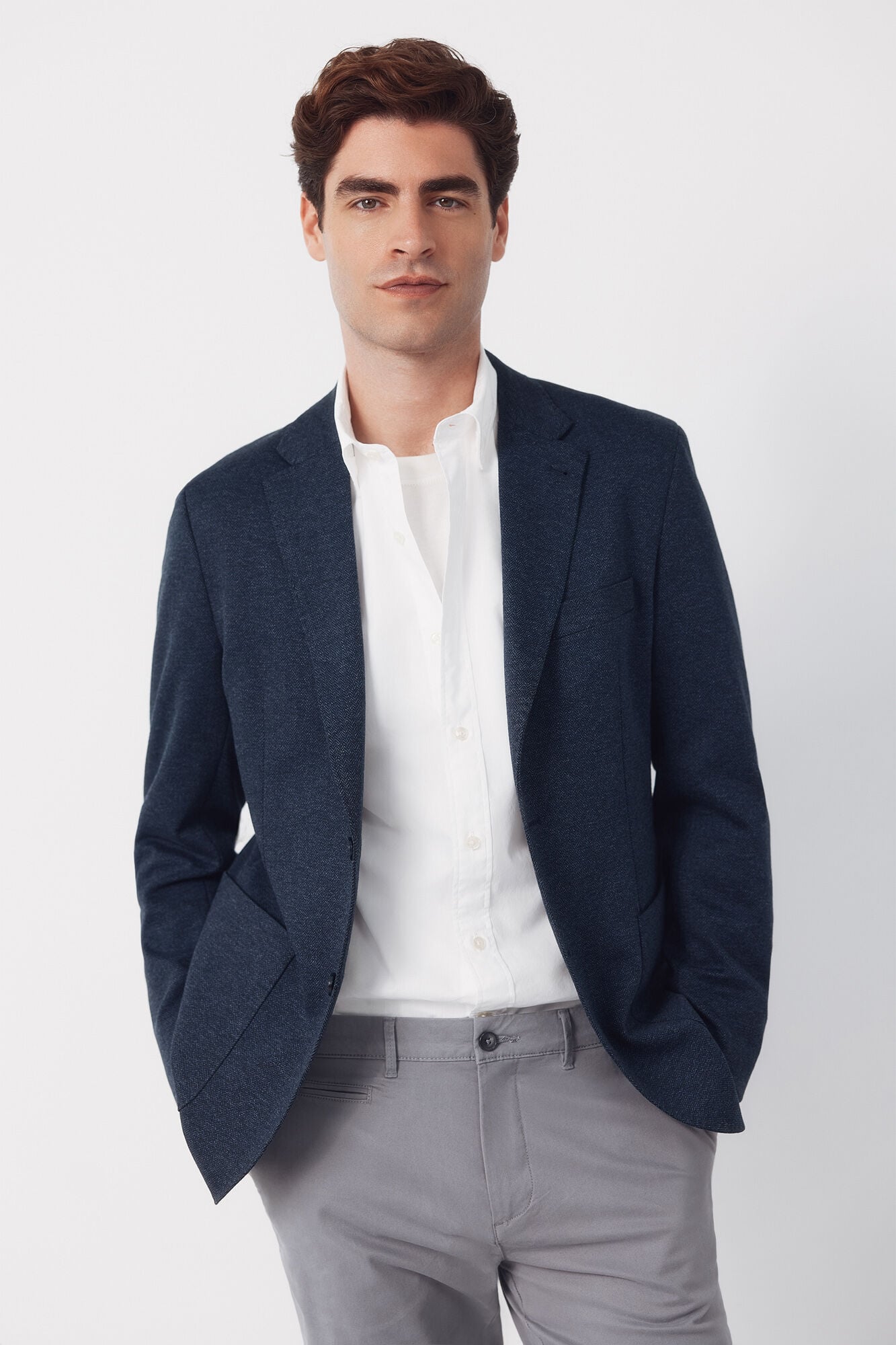 Cortefiel Blazer jersey-knit structure