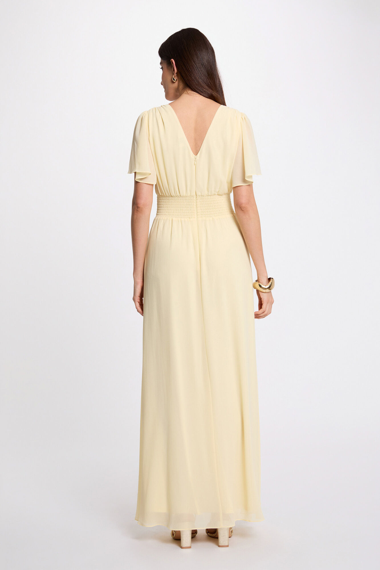 Morgan Vestido largo fluido Amarillo