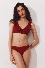 Cortefiel Ruffle top Red