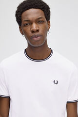 Fred Perry T-shirt masculina de manga curta  Branco