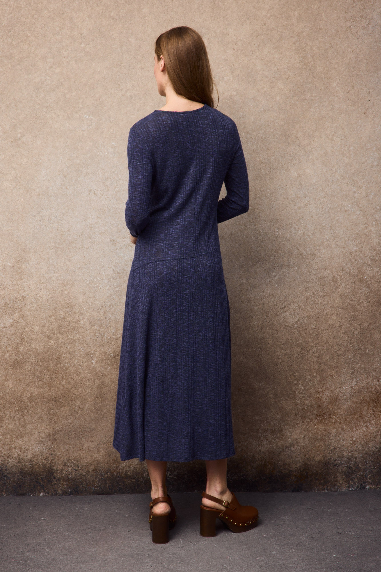 Slowlove Melange long dress Navy