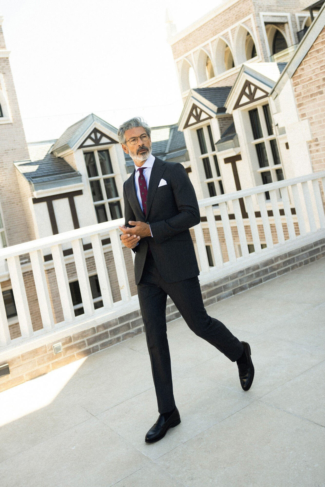 Silbon Classic herringbone suit trouser