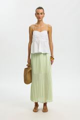 Selected Pleated long skirt Green
