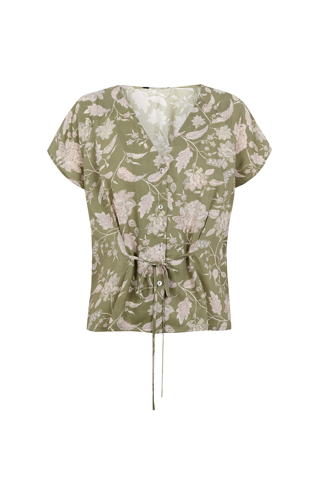 Cortefiel Printed blouse Printed green