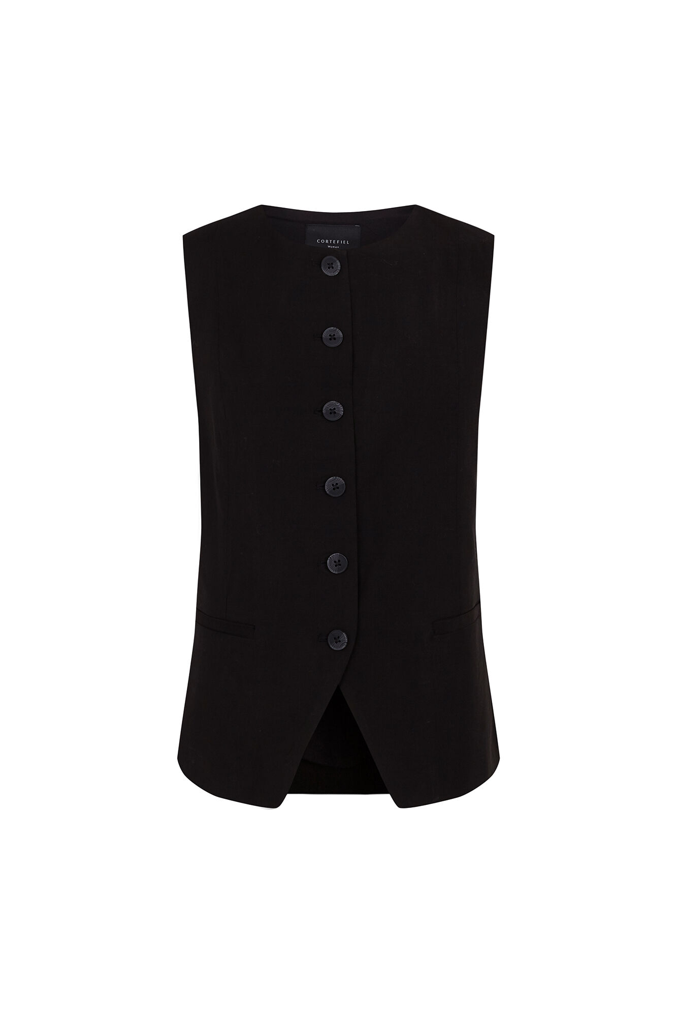 Cortefiel Closed gilet Black