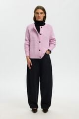 Selected Wool and alpaca cardigan Pink