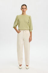 Selected Puffed sleeve top Green