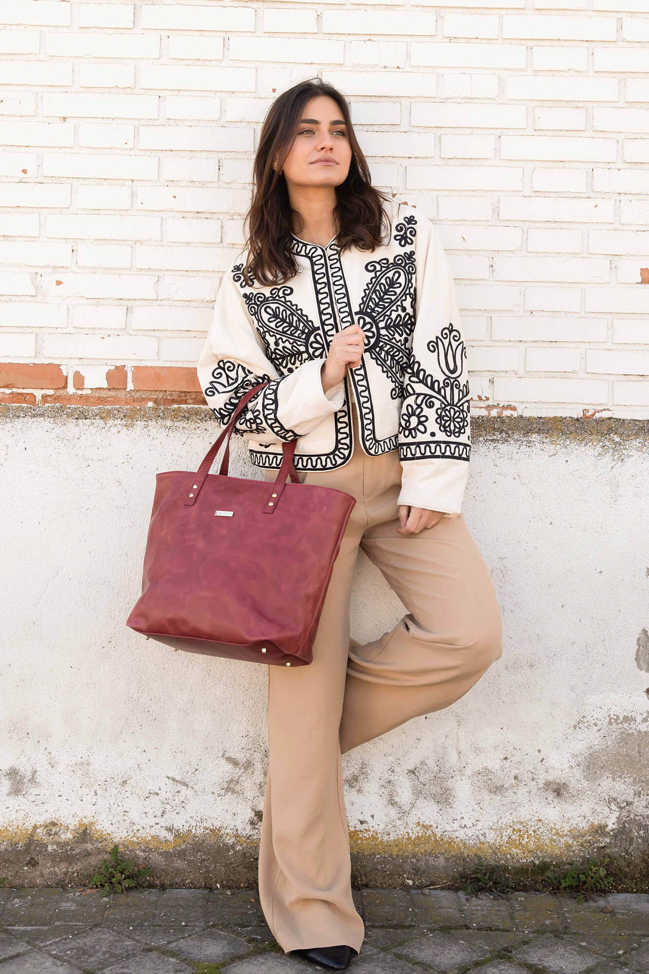 The Code Shopper Arizona piel burdeos