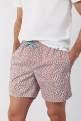 Cortefiel Printed small algae swimwear Blue