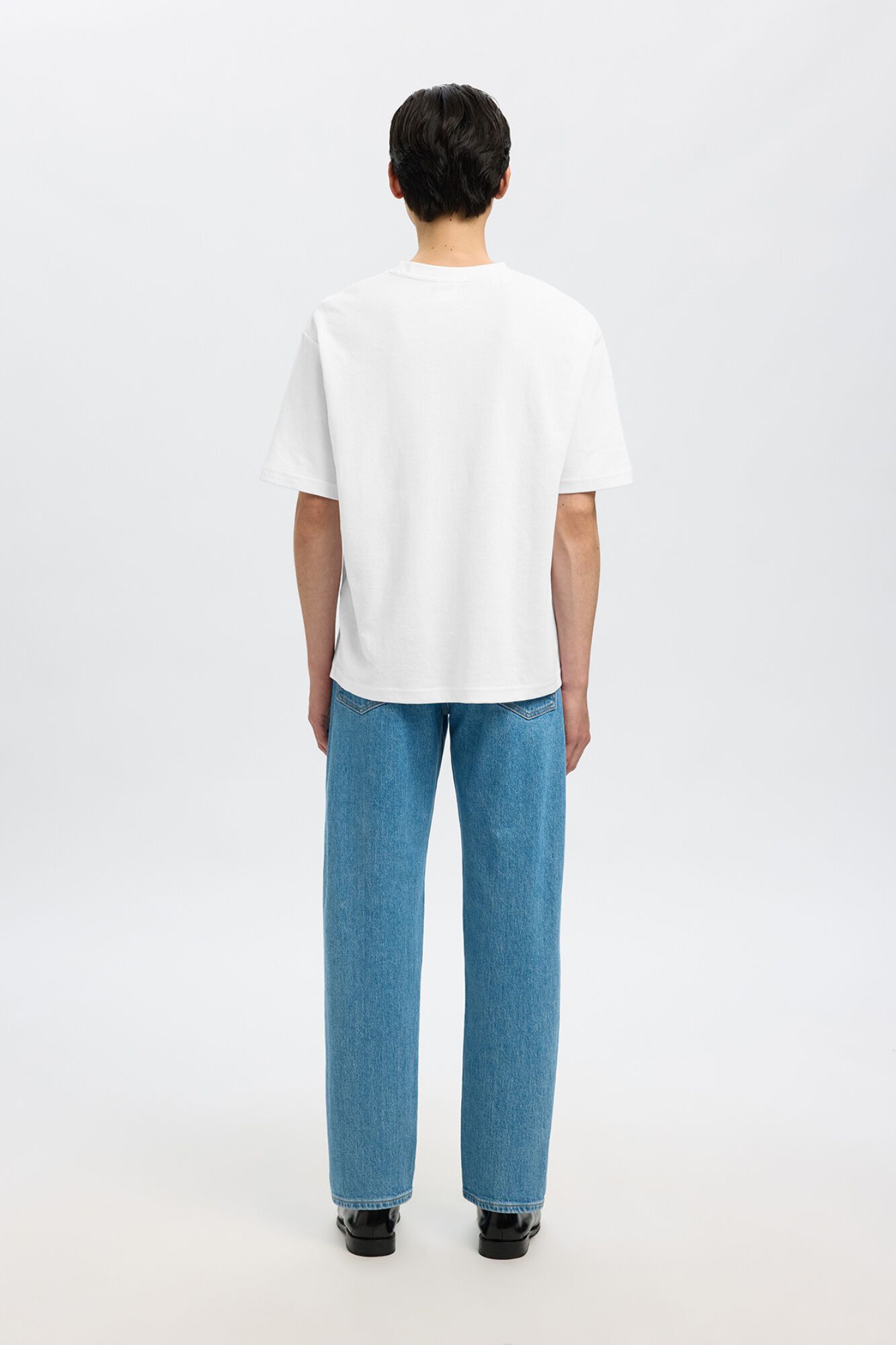 Selected T-shirt manga curta relax Branco