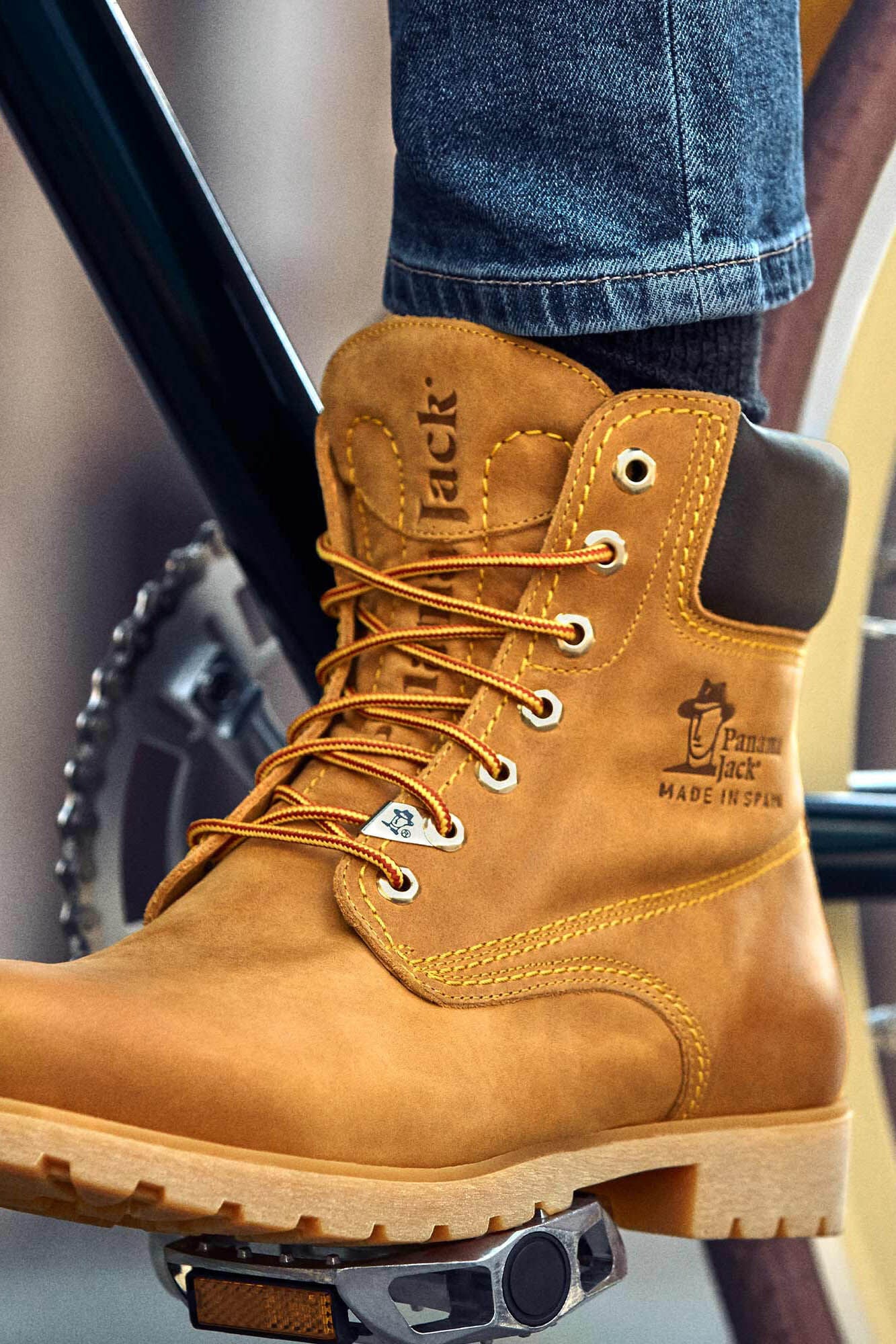 Panama Jack Bota de homem em pele napa Dourado