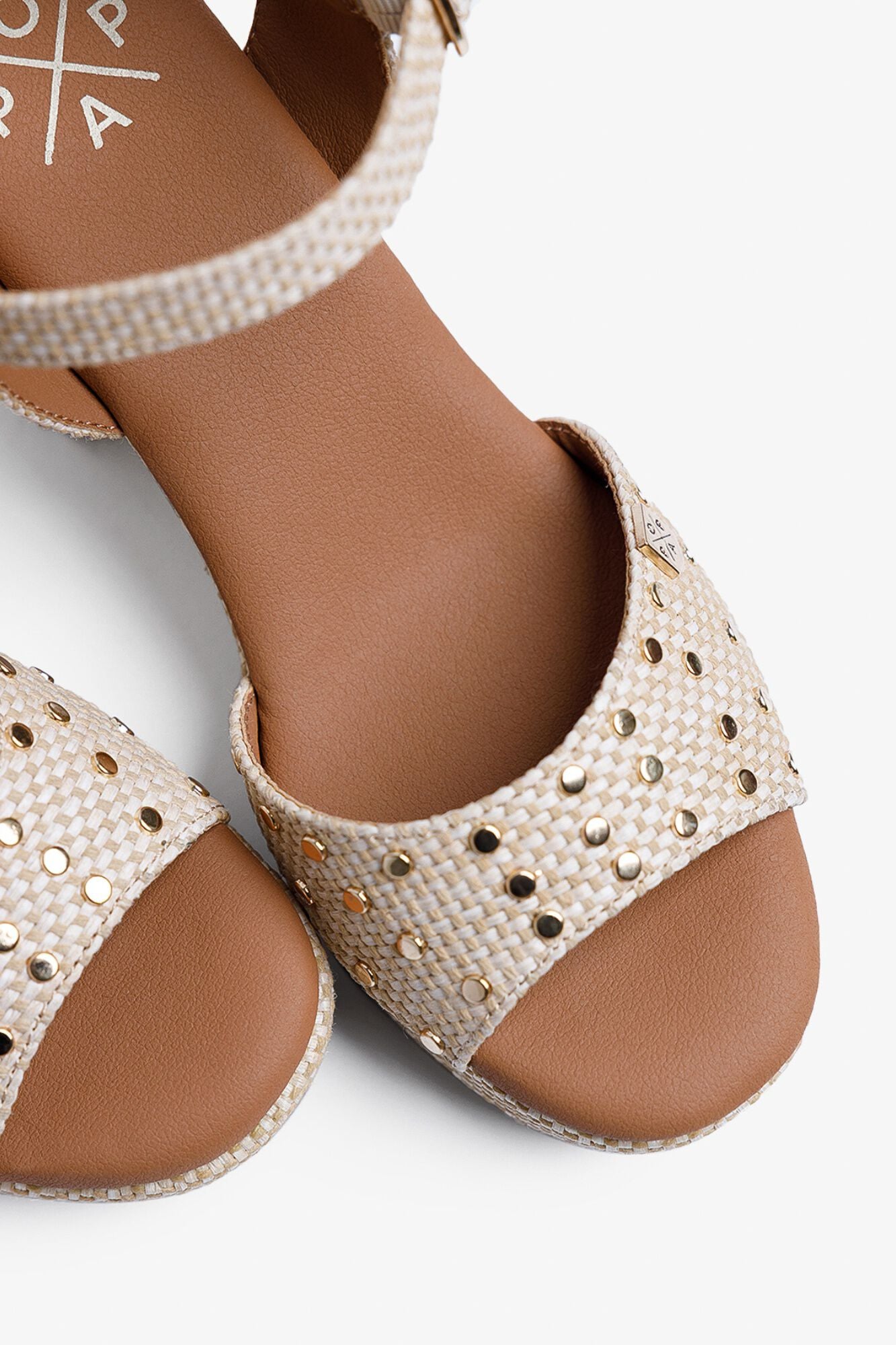 Popa Rafia wedge heel sandal Daira Beige