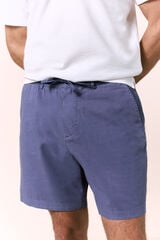 OOTO Linen drawstring Bermuda shorts Blue