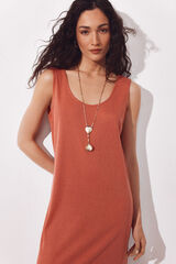 Cortefiel Strappy jersey-knit dress Orange
