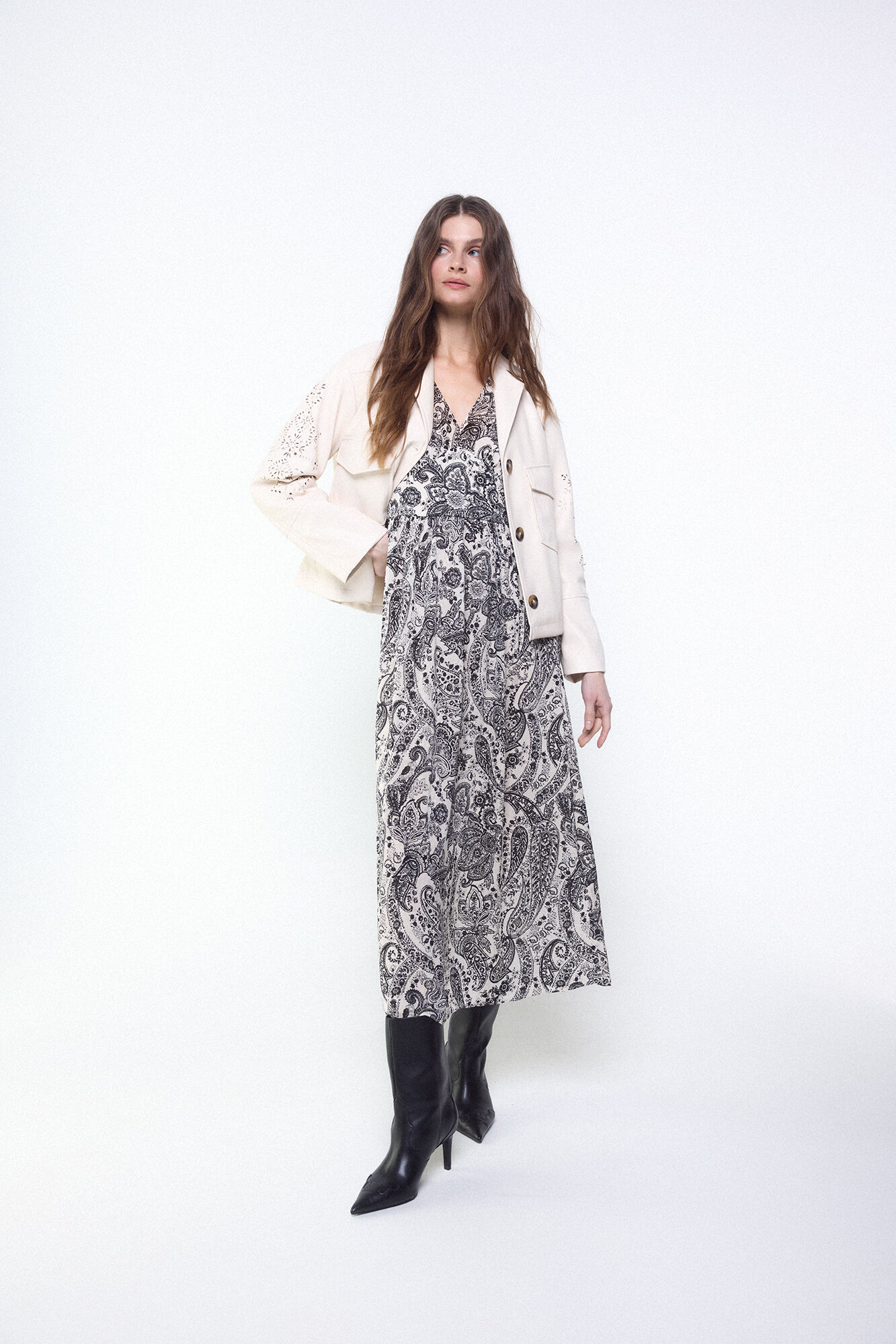 Slowlove Vestido fluido jacquard