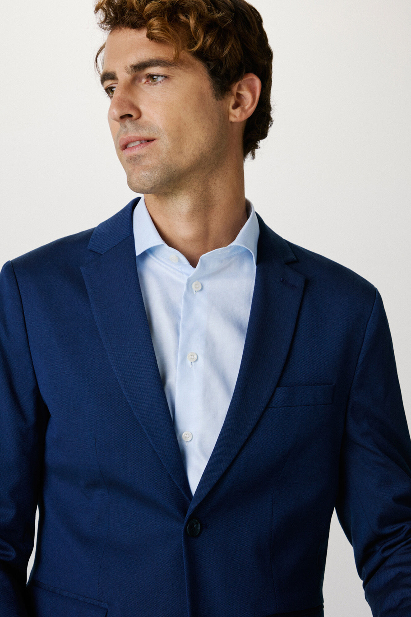 Selected Blazer de fato Slim Fit confecionado com materiais reciclados. Azul