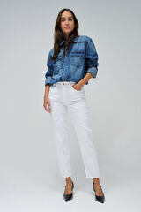 Salsa Jeans Cal&ccedil;a jeans cropped slim True Branco