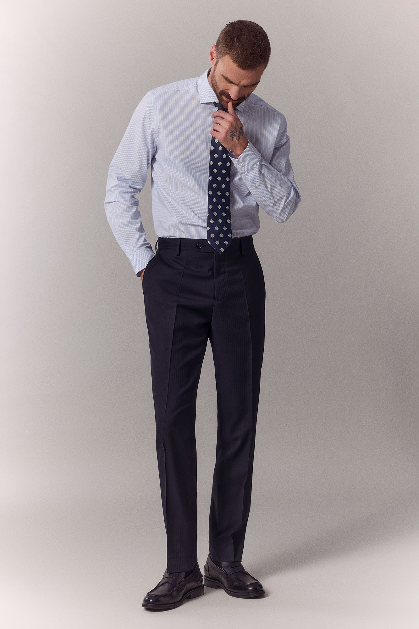 OOTO Herringbone tailored trousers