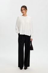 Selected Long sleeve blouse White