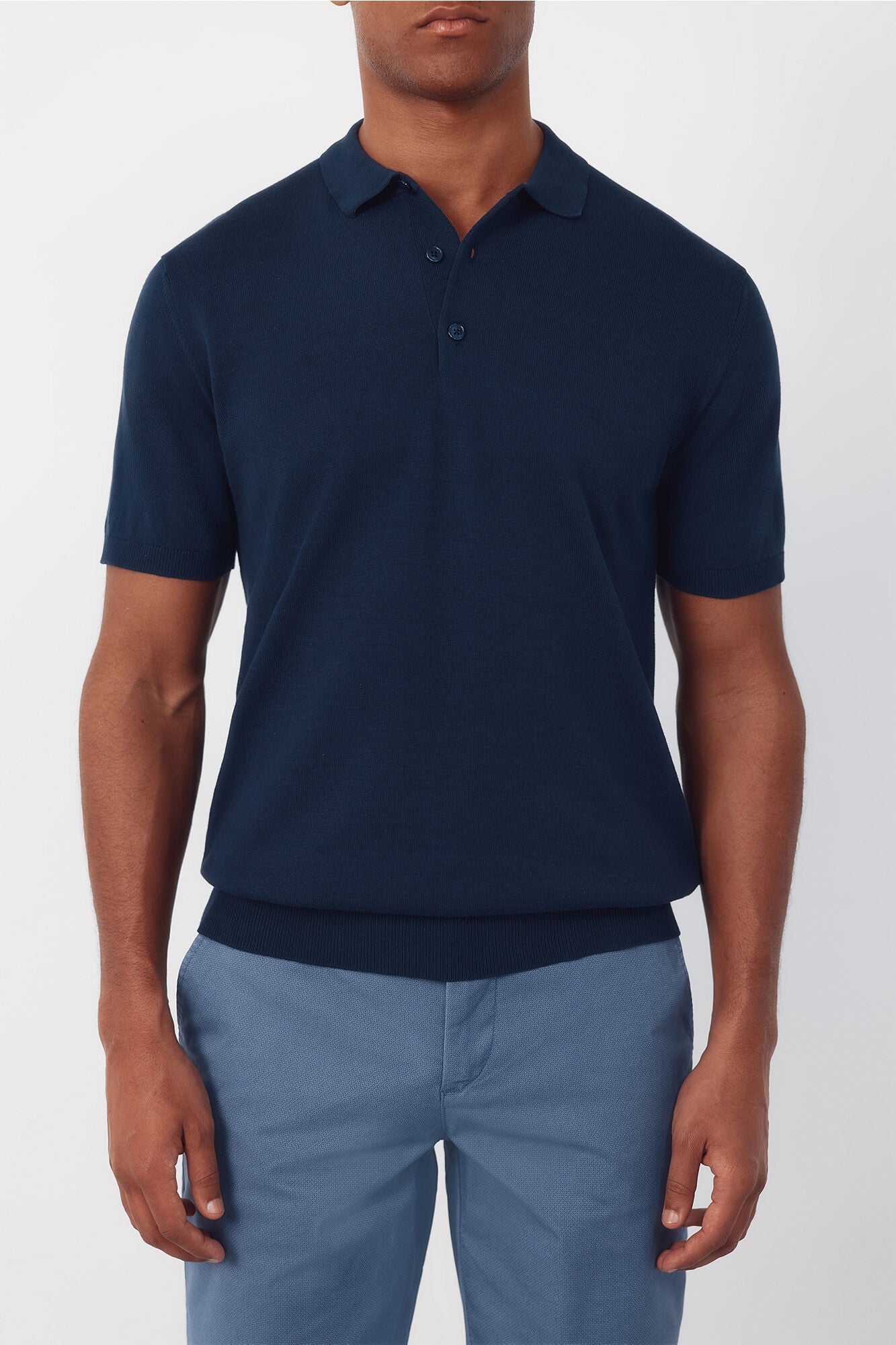 Cortefiel Camisola polo b&aacute;sica de manga curta Azul