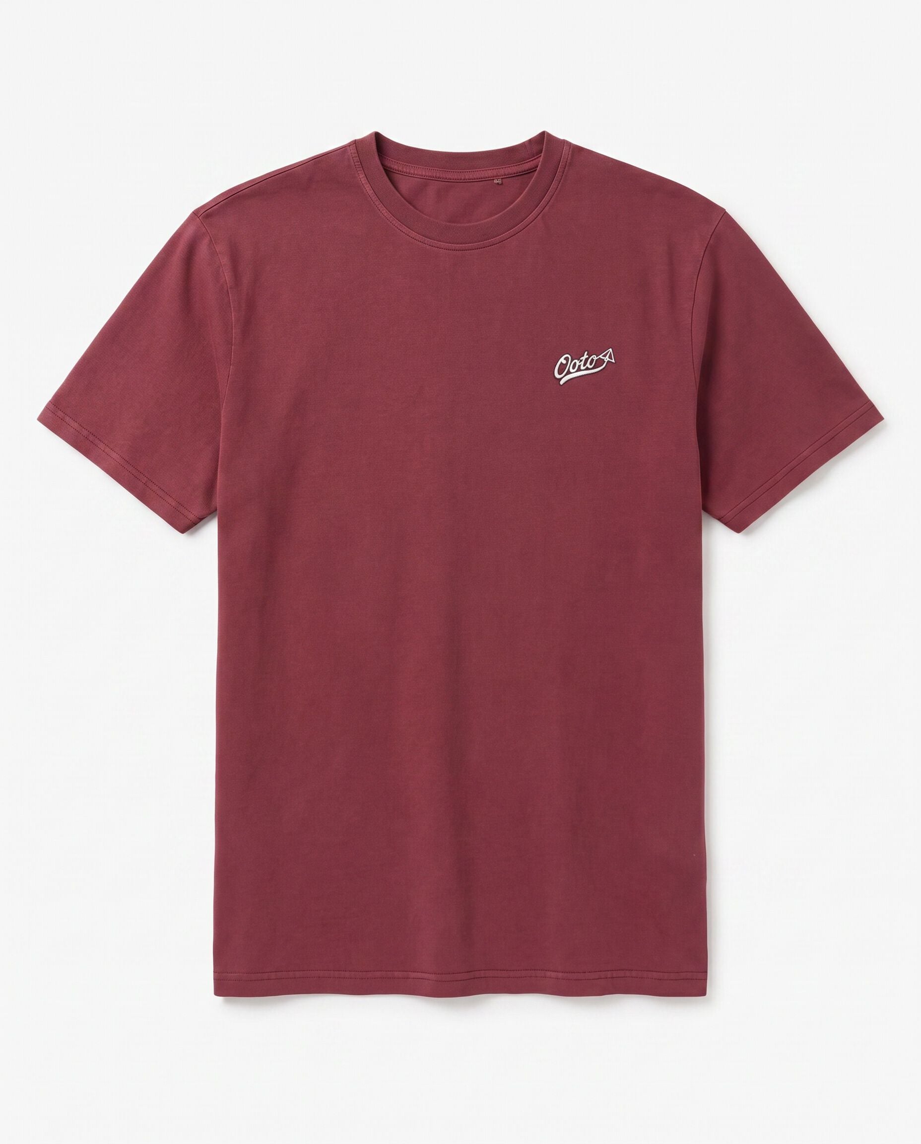 OOTO Washed short sleeve logo T-shirt Maroon