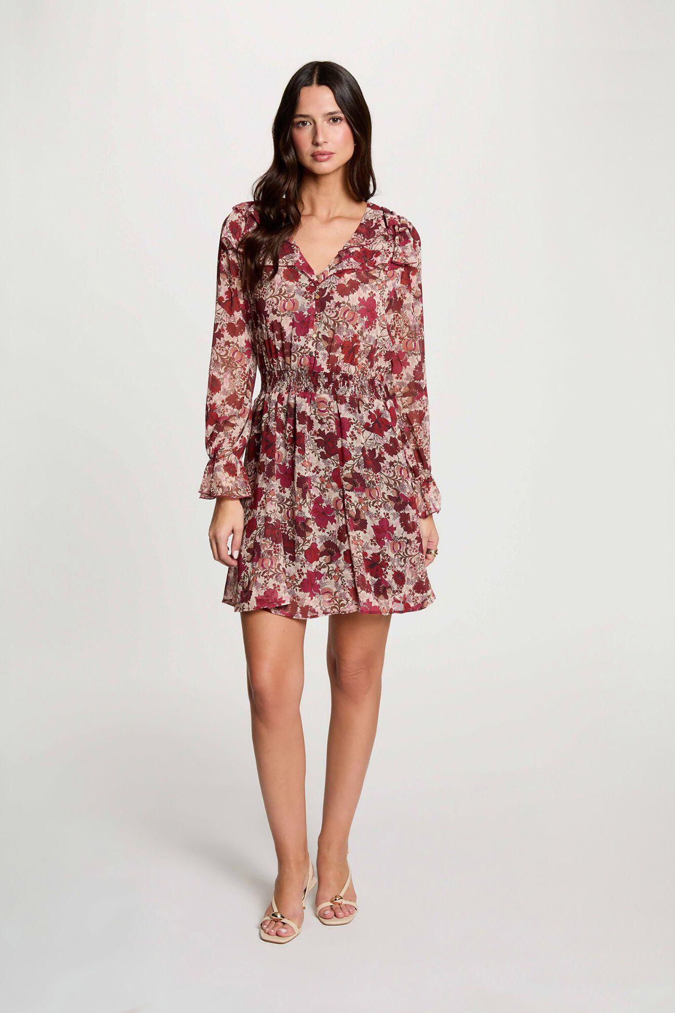 Morgan Vestido de chiffon com decote em V