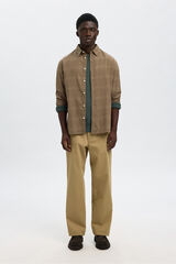 Selected Camisa de manga comprida com corte slim Castanho