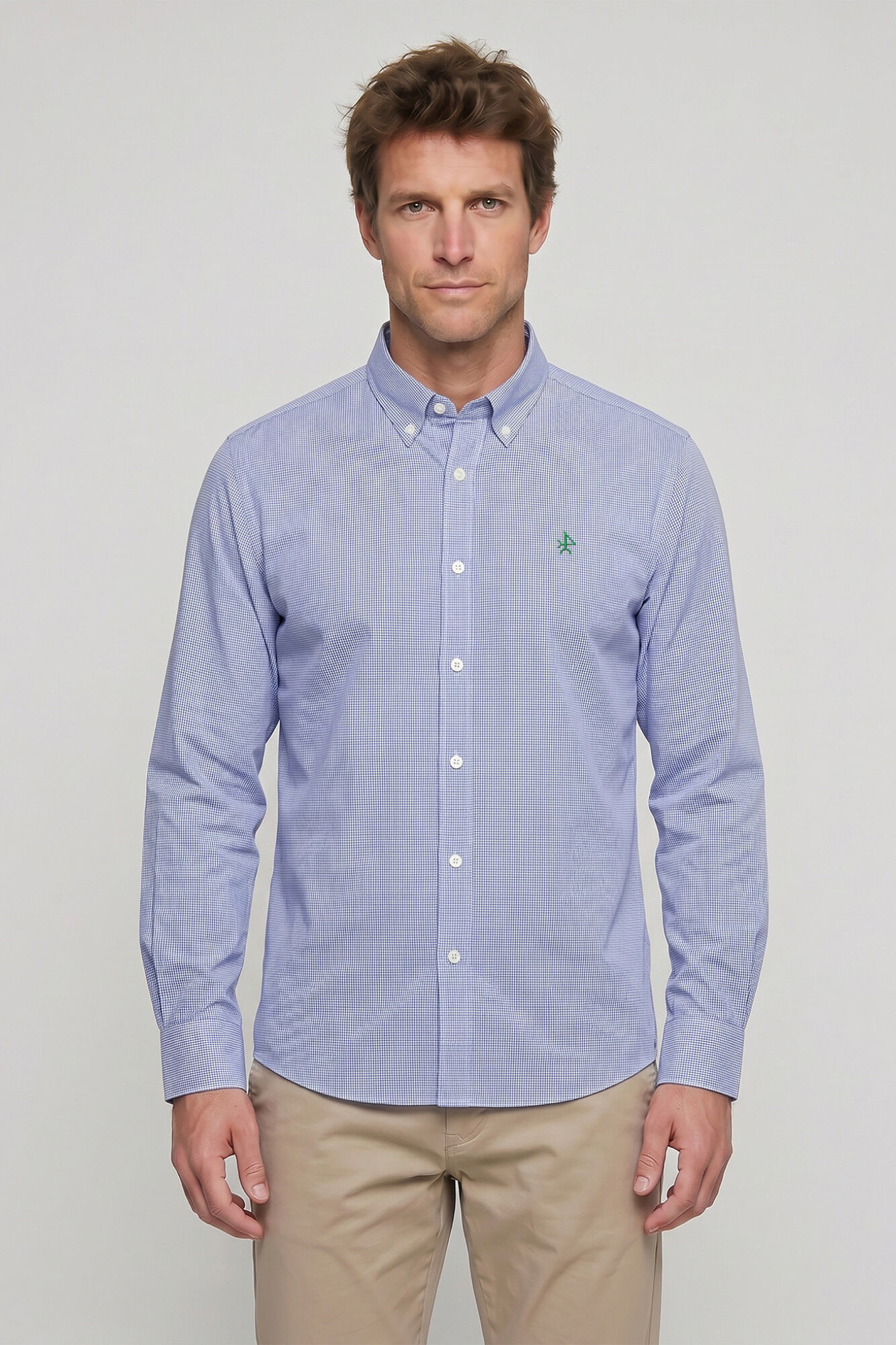 Valecuatro Camisa estampado vichy Azul