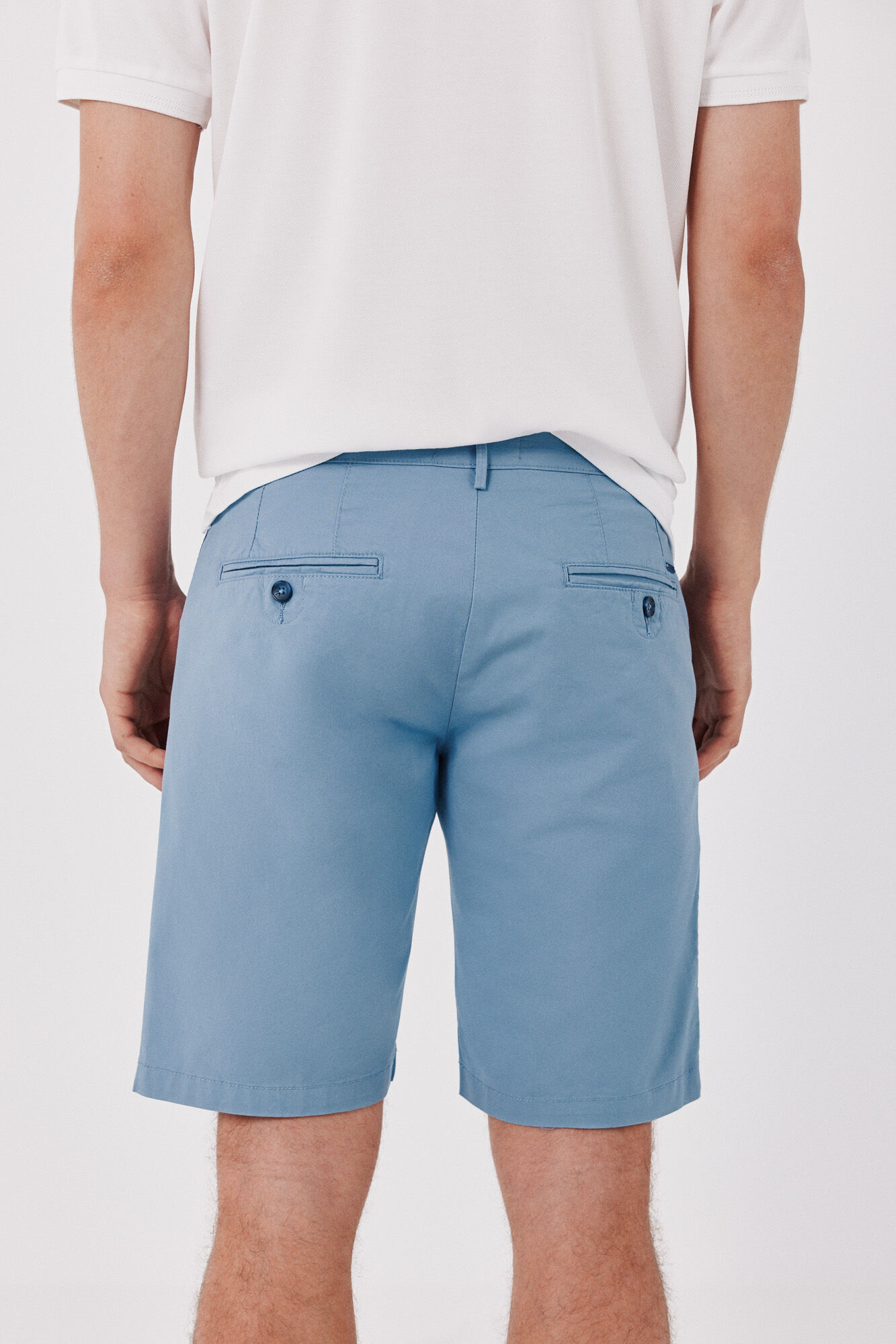 Cortefiel Basic regular Bermuda shorts Blue