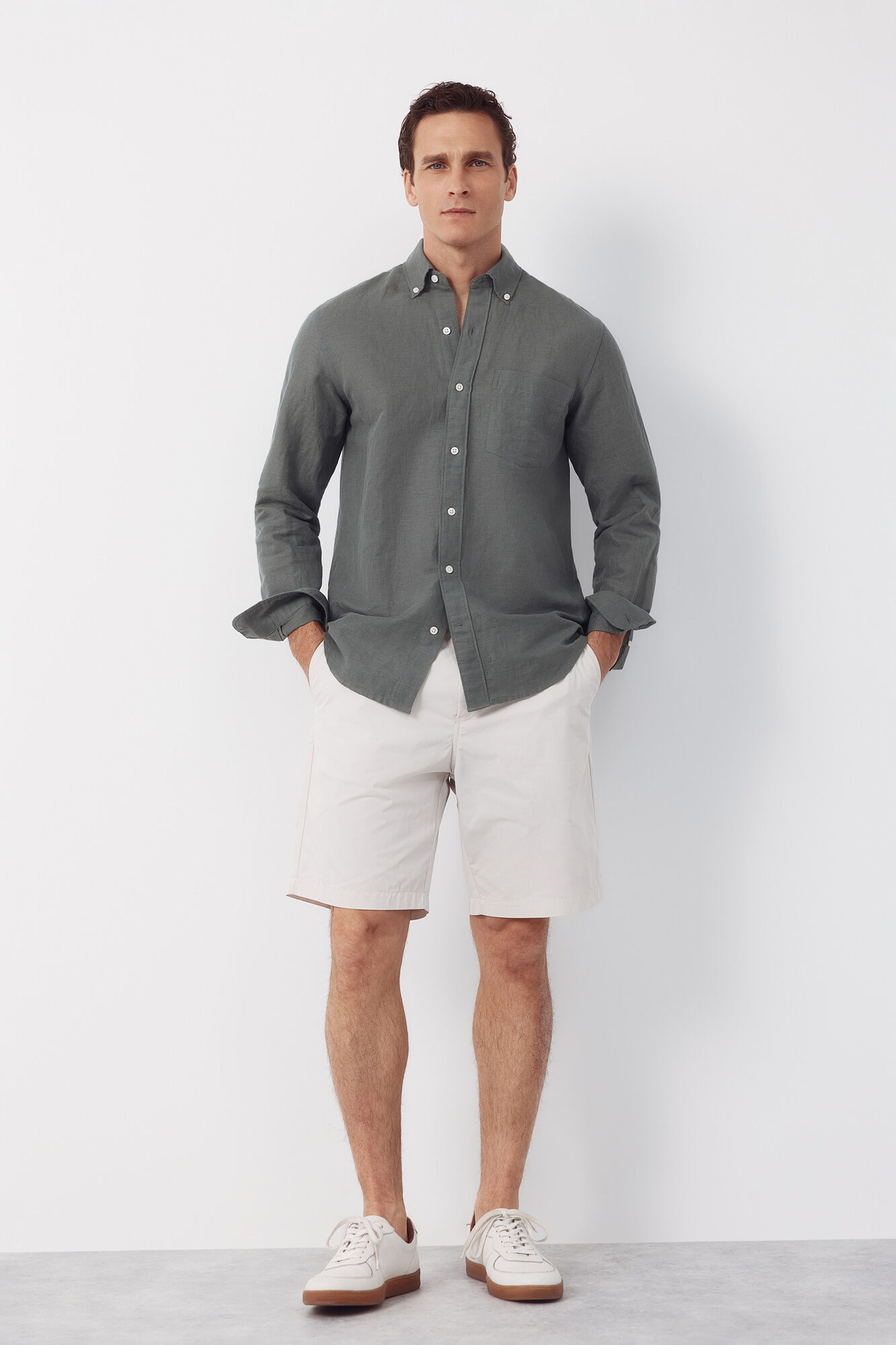Cortefiel Plain linen shirt