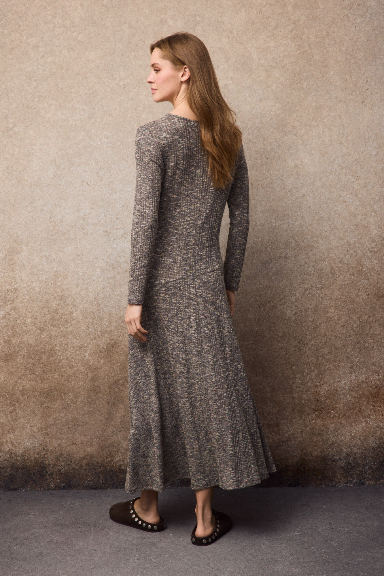 Slowlove Melange long dress Beige