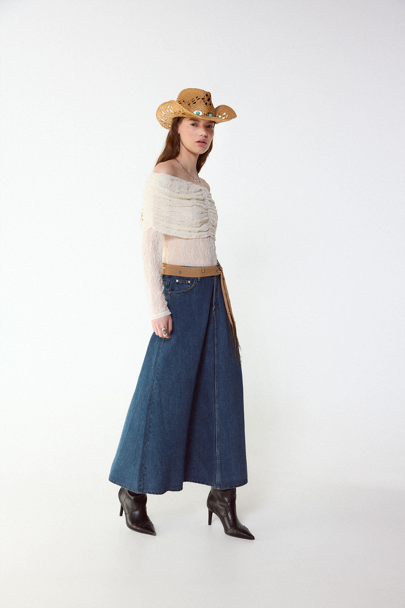 Slowlove Denim long skirt