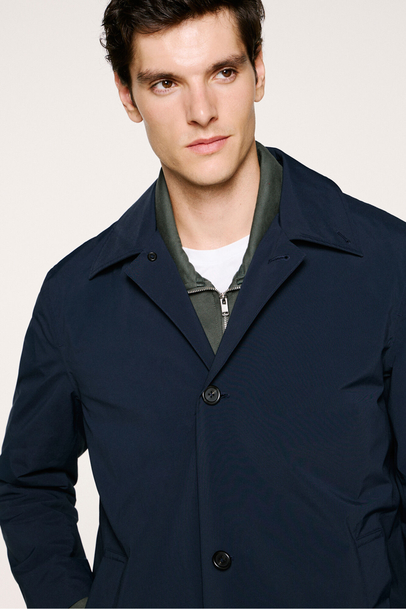 Selected Water-resistant technical coat with detachable gilet 
