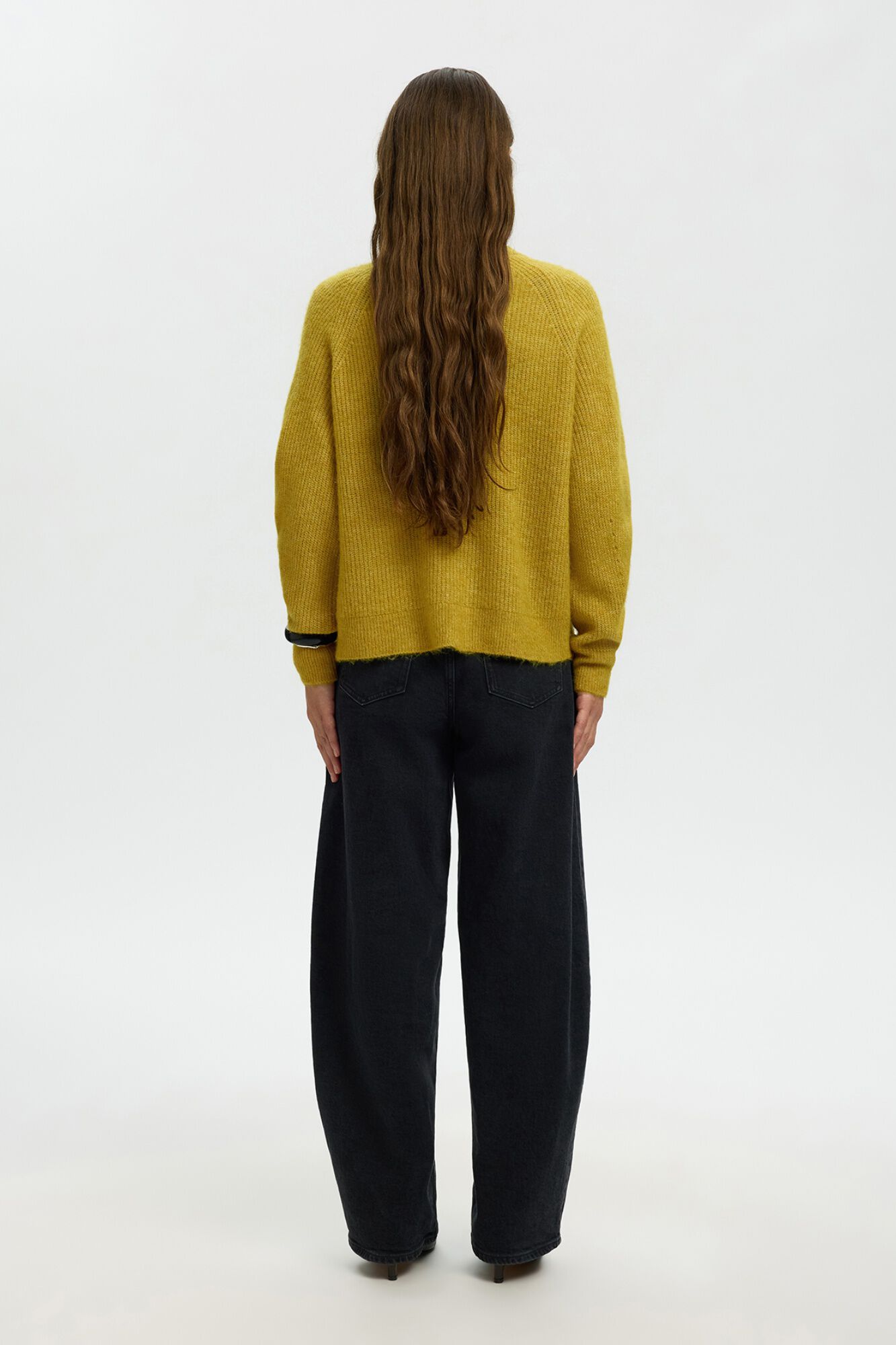 Selected Wool and alpaca cardigan Gold
