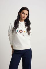 Silbon Sudadera woman capucha Marfil