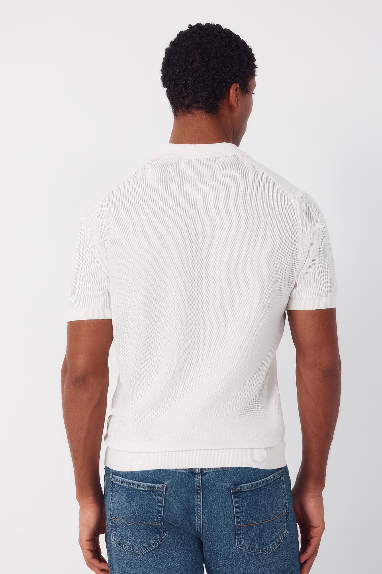 Cortefiel Piqu&eacute; short sleeve polo shirt White