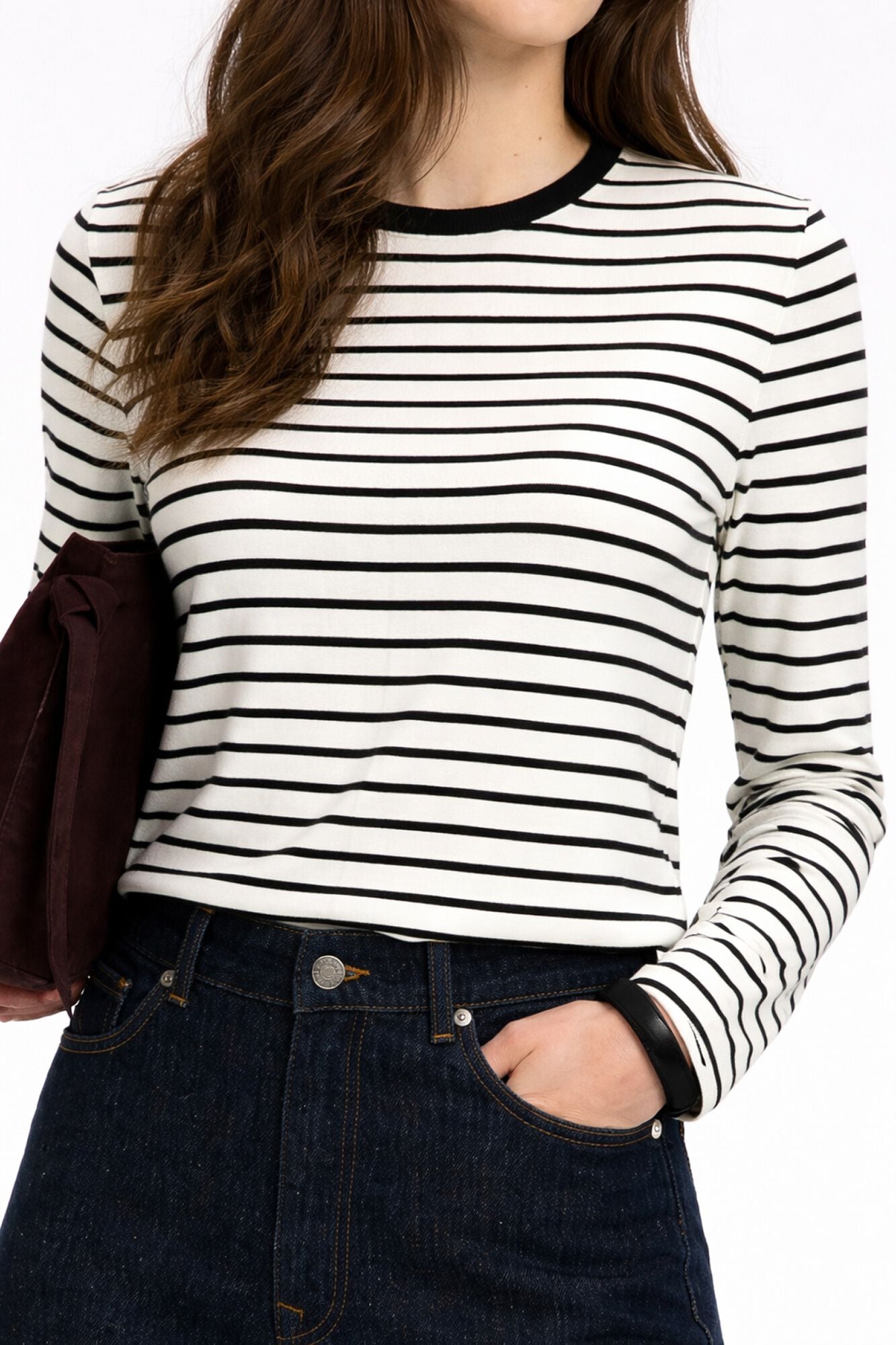 Selected 100% merino wool striped jumper