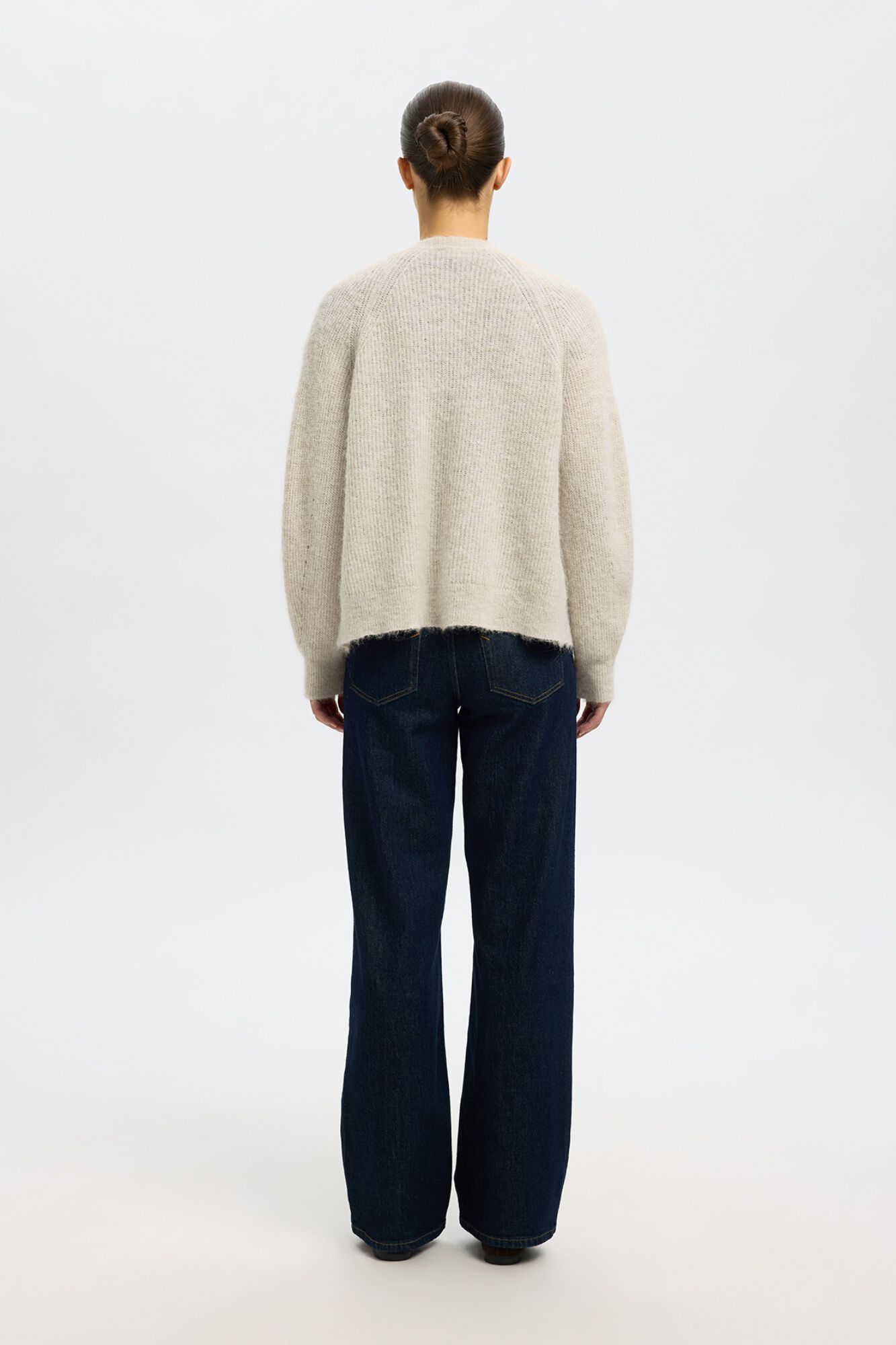 Selected Wool and alpaca cardigan Beige