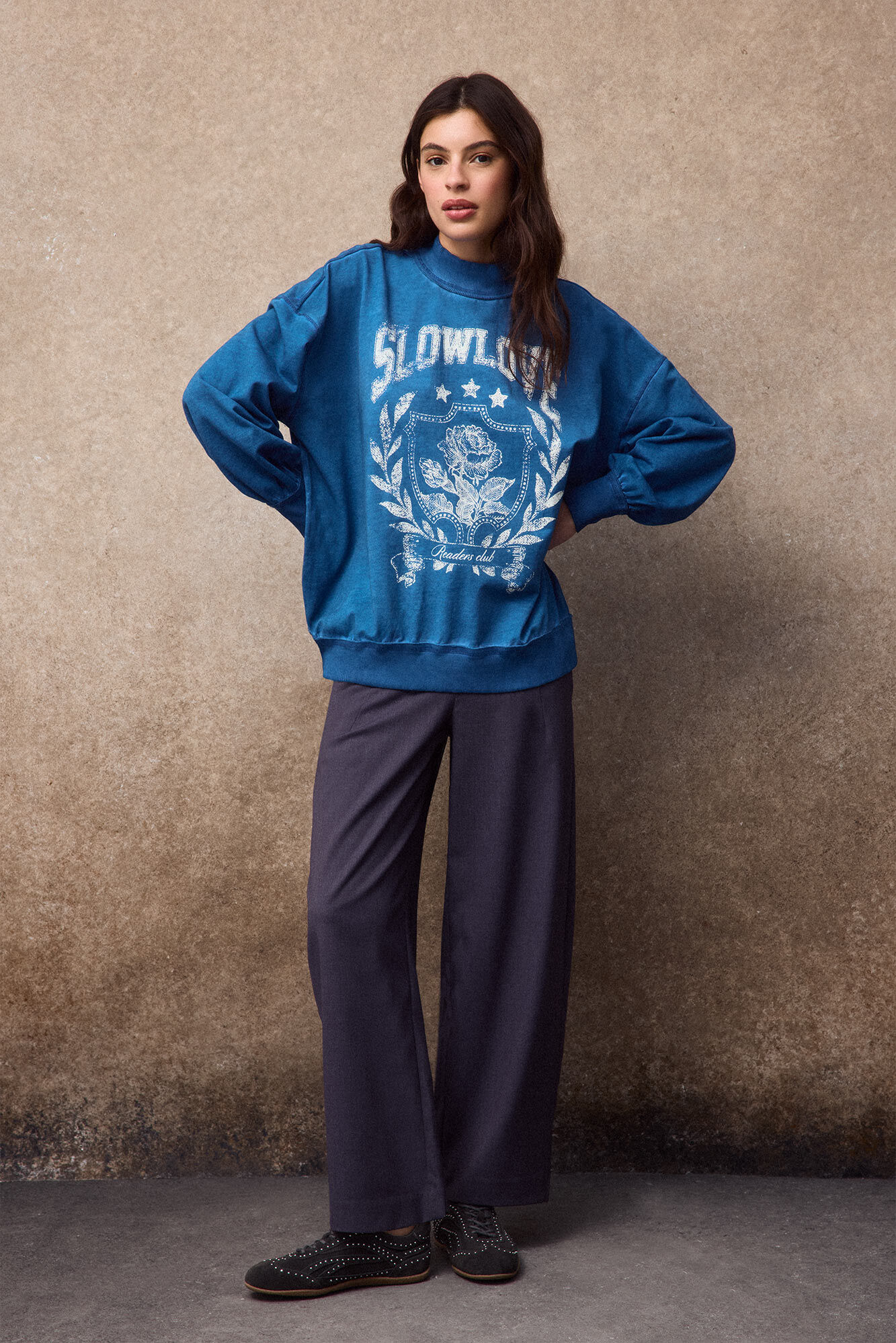 Slowlove Sweatshirt oversize Azul