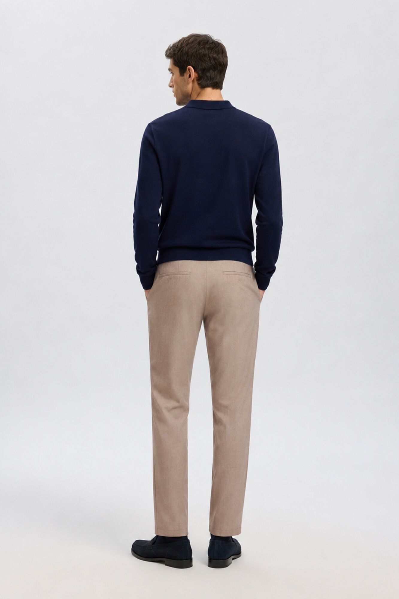 Selected Cal&ccedil;a formal Slim Fit Tostado