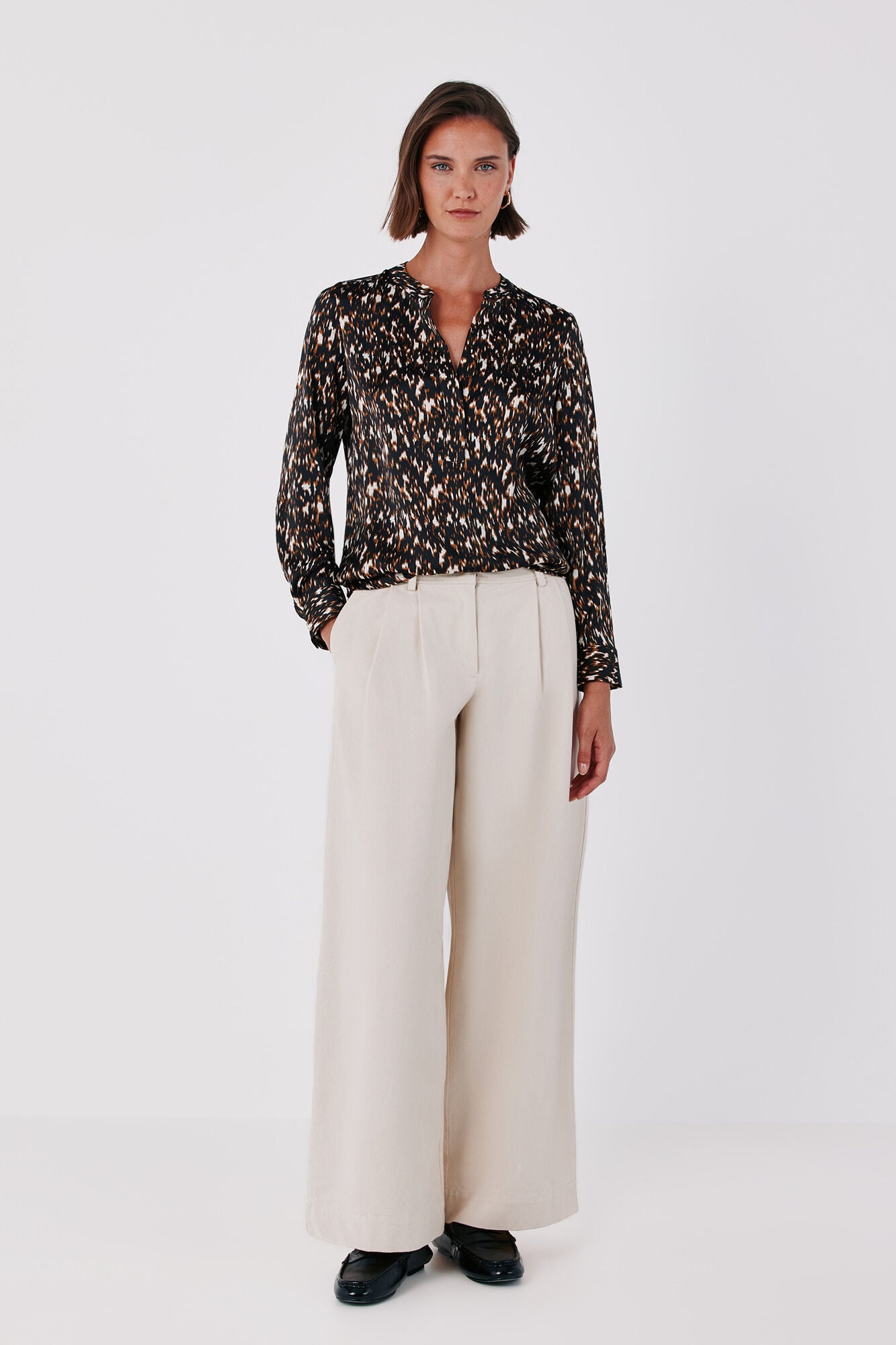 Cortefiel Satin-finish polo shirt blouse
