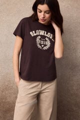 Slowlove T-shirt SlowLove Castanho