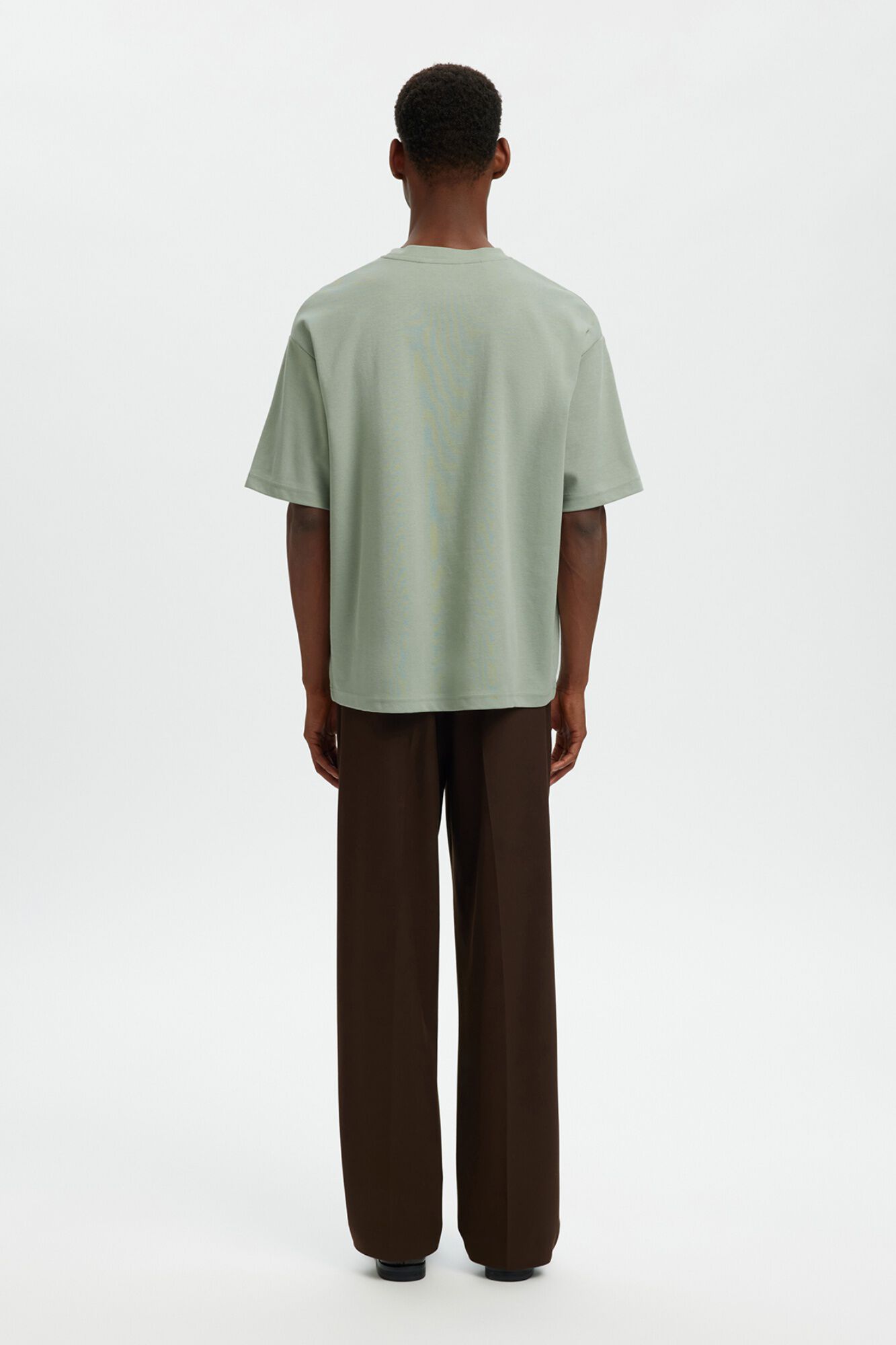 Selected T-shirt manga curta relax Verde