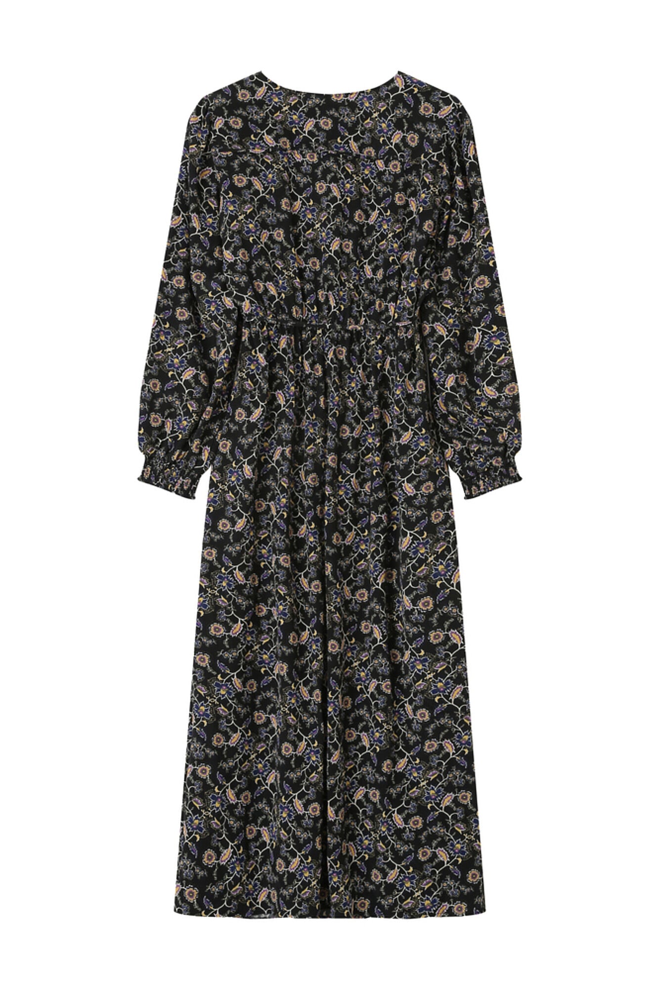 Grace & Mila Long wrap dress , print with a floral motif Black