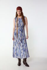 Slowlove Vestido estampado frunce Estampado azul